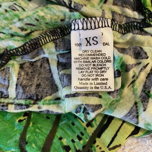 New Michael Lauren Deep Back Tank Sleeveless Top Green Leaf Print Women’s XS - Picture 9 of 10